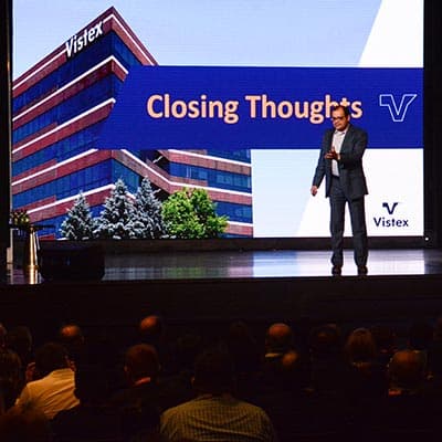 Sanjay delivering a speech