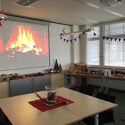 Office winter holiday party decorations