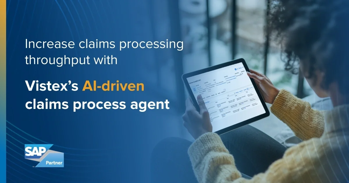 Infographic:  Increase claims processing throughput with Vistex’s AI-driven claims process agent feature image