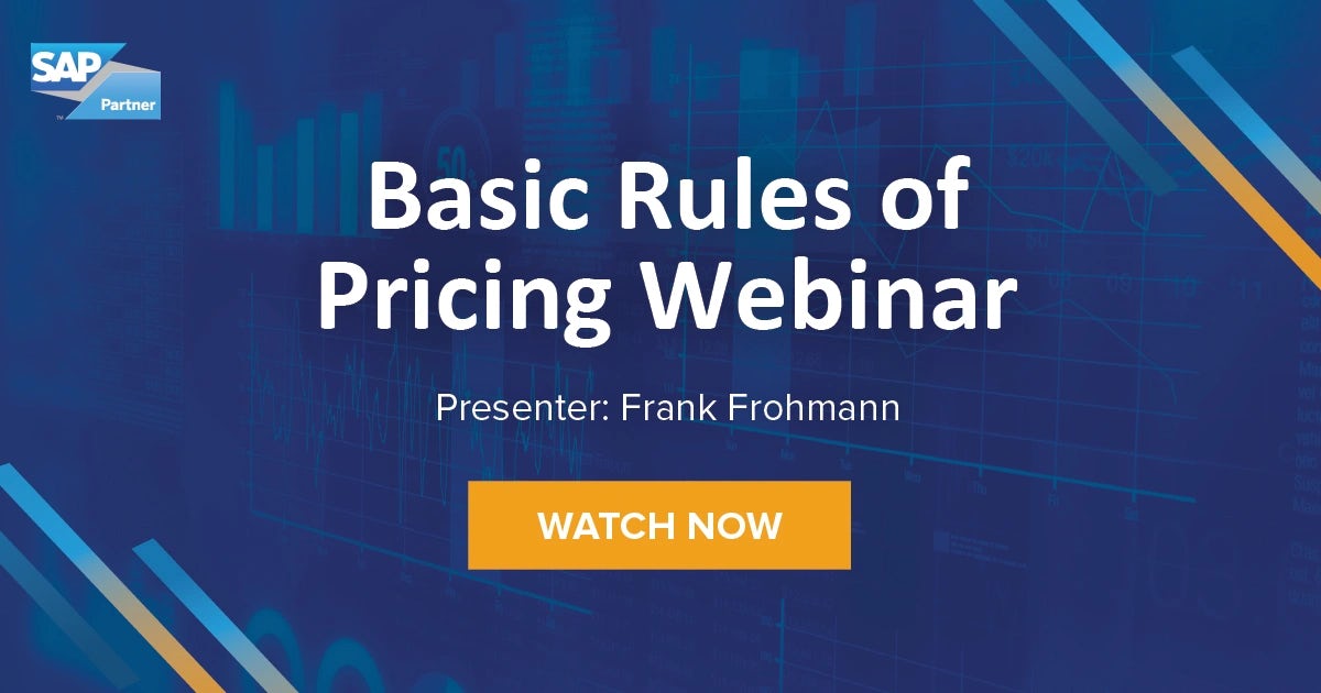 Webinar: On-Demand:  Basic rules of Pricing